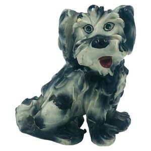 Vintage Spaghetti Dog Scruffy Terrier Pottery Hand Painted Italy 5"